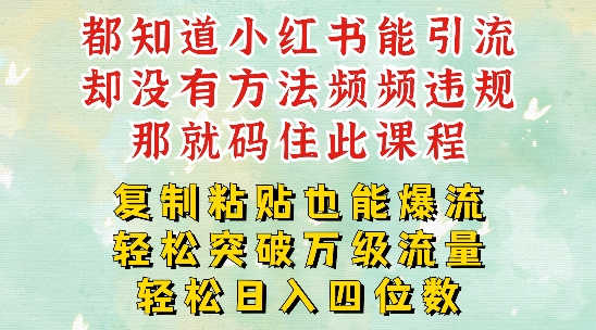 小红书靠复制粘贴一周突破万级流量池干货，以减肥为例，每天稳定引流变现四位数【揭秘】-随风资源网