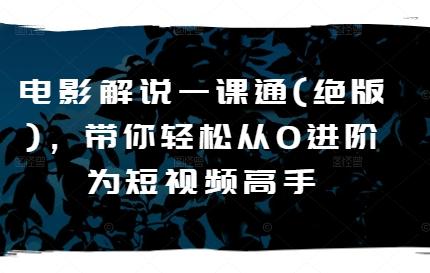 电影解说一课通(绝版)，带你轻松从0进阶为短视频高手-随风资源网