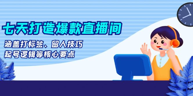 七天打造爆款直播间：涵盖打标签、留人技巧、起号逻辑等核心要点-随风资源网