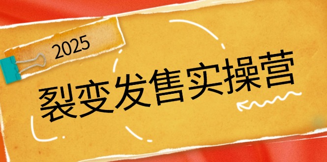 裂变发售实操营，全景解析裂变逻辑，打造动销新玩法，助力私域流量引爆-随风资源网