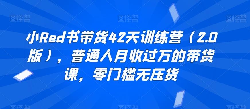 小Red书带货42天训练营(2.0版)，普通人月收过万的带货课，零门槛无压货-随风资源网