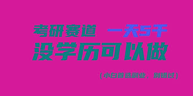 考研赛道一天5000+，没有学历可以做！-随风资源网
