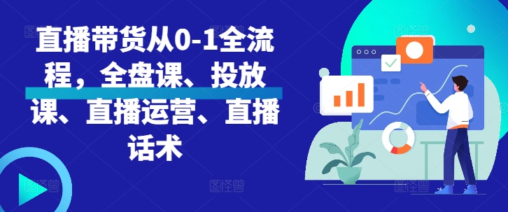 直播带货从0-1全流程，全盘课、投放课、直播运营、直播话术-随风资源网