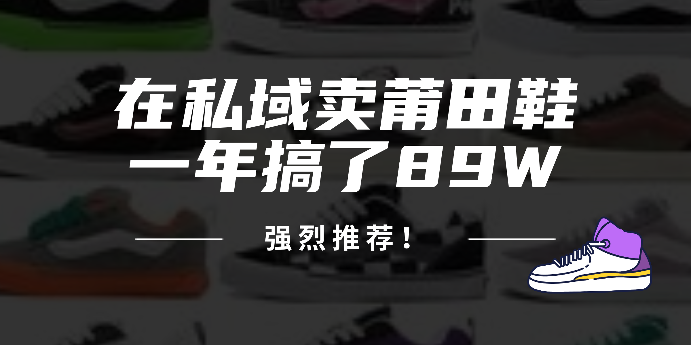 24年在私域卖莆田鞋，一年搞了89W，强烈推荐！-随风资源网