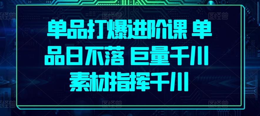 单品打爆进阶课 单品日不落 巨量千川 素材指挥千川-随风资源网