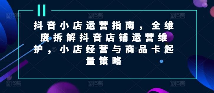 抖音小店运营指南，全维度拆解抖音店铺运营维护，小店经营与商品卡起量策略-随风资源网