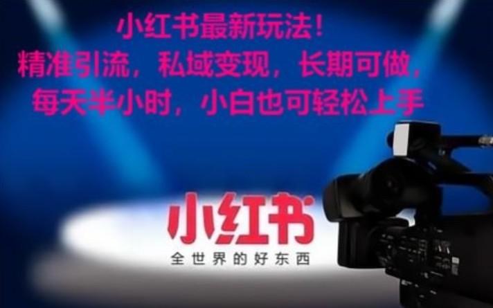小红书最新玩法！精准引流，私域变现，长期可做，每天半小时，小白也可轻松上手-随风资源网