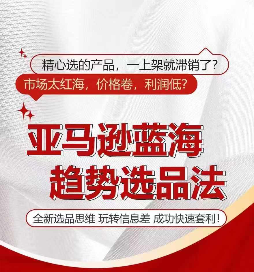 亚马逊蓝海趋势选法，全新选品思维，玩转信息差-随风资源网