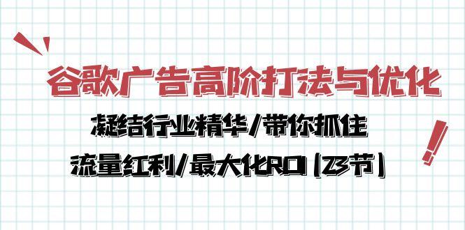 谷歌广告高阶打法与优化，凝结行业精华/带你抓住流量红利/最大化ROI(23节-随风资源网
