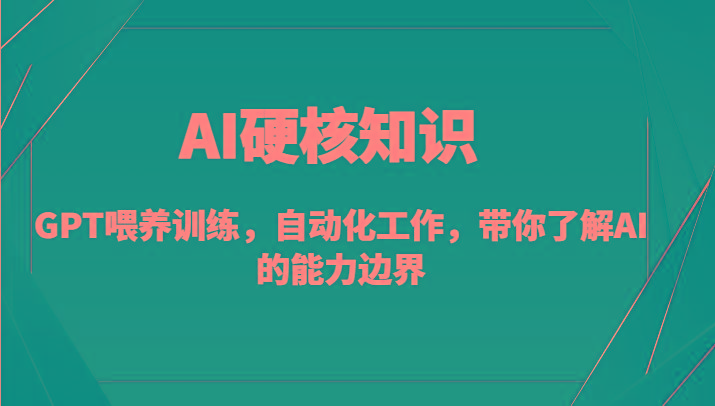 AI硬核知识-GPT喂养训练，自动化工作，带你了解AI的能力边界(10节课)-随风资源网
