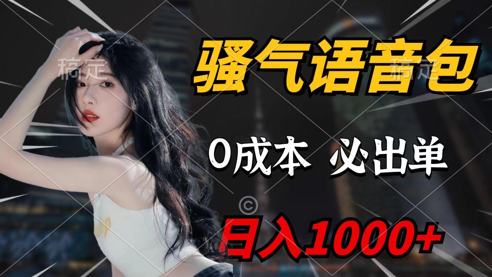(9701期)骚气语音包，0成本一天1000+，闭着眼也能出单，详细教程！-随风资源网