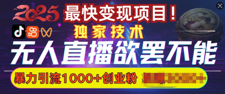欲罢不能的无人直播引流，超暴力日引流1000+高质量精准创业粉-随风资源网