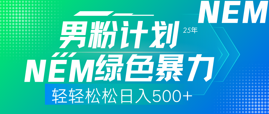 25年新男粉计划绿色暴力项目轻轻松松日收500+-随风资源网