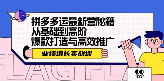 拼多多运最新营秘籍：业绩 增长实战课，从基础到高阶，爆款打造与高效推广-随风资源网