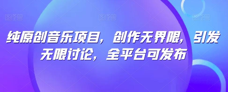 纯原创音乐项目，创作无界限，引发无限讨论，全平台可发布【揭秘】-随风资源网