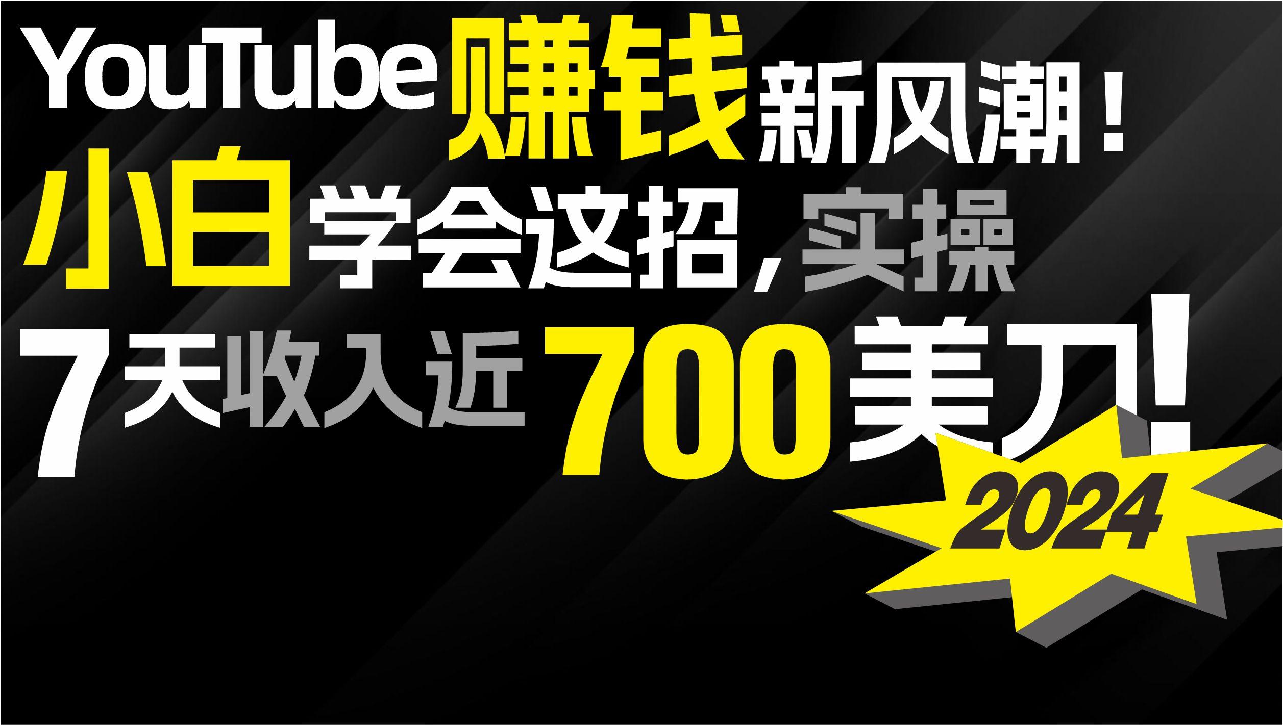 (9647期)2024 YouTube赚钱新风潮！小白学会这招，7天收入近7百美金！-随风资源网