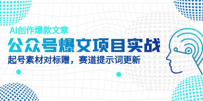 公众号爆文项目实战，AI创作爆款文章，起号素材对标赠(附赛道AI提示词-随风资源网