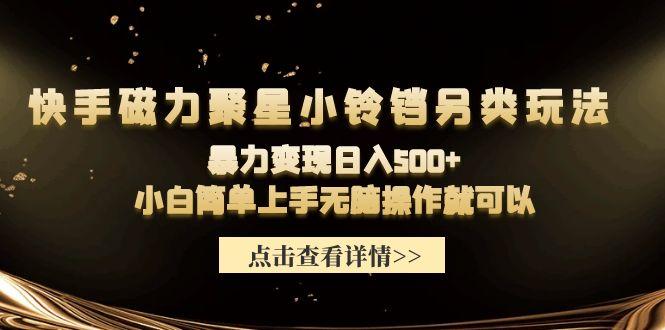 (9689期)快手磁力聚星小铃铛另类玩法，暴力变现日入500+小白简单上手无脑操作就可以-随风资源网