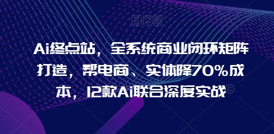 Ai终点站，全系统商业闭环矩阵打造，帮电商、实体降70%成本，12款Ai联合深度实战【0906更新】-随风资源网