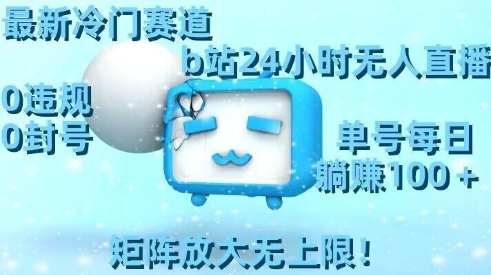 最新冷门赛道，b站24小时无人直播，0违规0封号，单号每日躺赚100＋，矩阵放大无上限【揭秘】-随风资源网