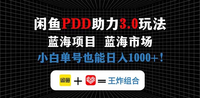 闲鱼卖拼多多助力项目，蓝海市场新手也能单号日入1000+-随风资源网