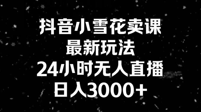 抖音小雪花卖课，24小时无人直播，日入3000+，小白也能轻松操作-随风资源网