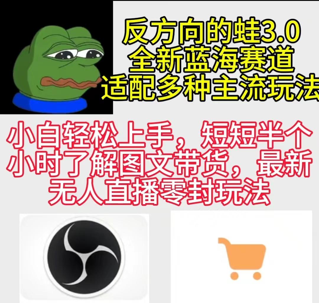 (9485期)反方向的蛙3.0，图文最新玩法，变现多元化，新蓝海项目，小白轻松上手-随风资源网