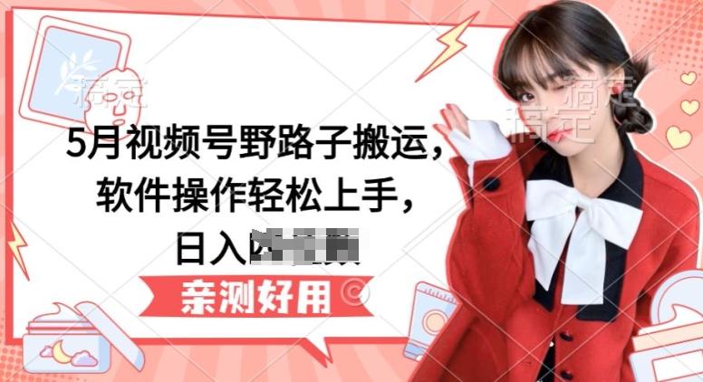5月视频号野路子搬运，软件操作轻松上手，日入三位数【揭秘】-随风资源网