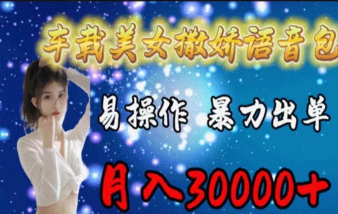 车载美女撒娇语音包，执行就出单，月入3000＋，小白看完课程就能马上实操-随风资源网