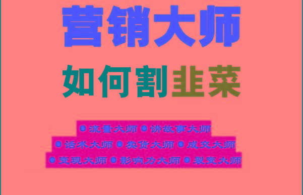 《营销大师如何割韭菜》禁止外传的大师绝学电子书-随风资源网