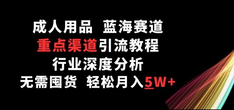 成人用品，蓝海赛道，重点渠道引流教程，行业深度分析，无需囤货，轻松月入5W+【揭秘】-随风资源网