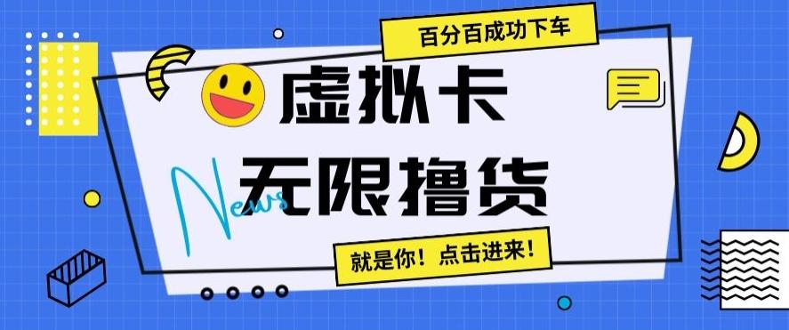 虚拟卡无限撸货，百分百成功下车【仅揭秘】-随风资源网