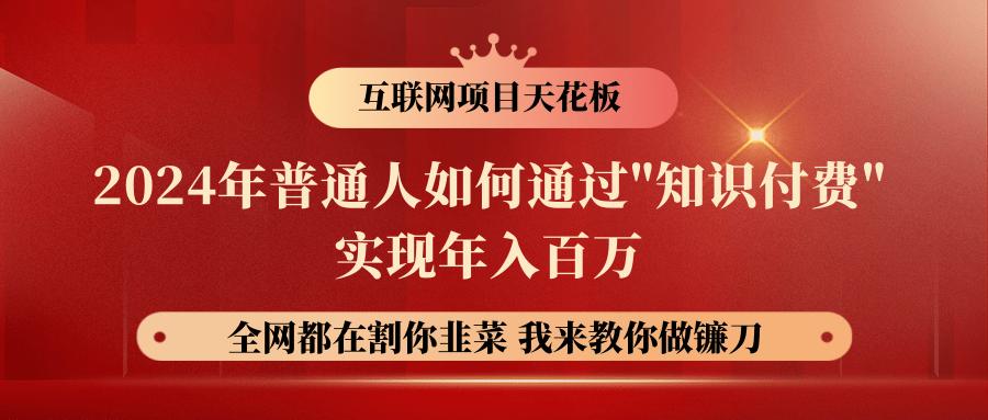 2024年普通人如何通过”知识付费”月入十万年入百万，实现财富自由-随风资源网