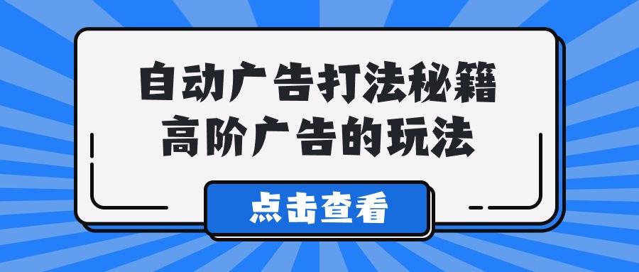 (9298期)A lice自动广告打法秘籍，高阶广告的玩法-随风资源网