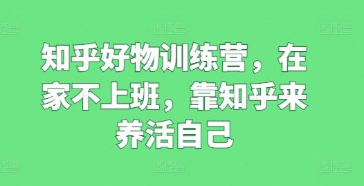 知乎好物训练营，在家不上班，靠知乎来养活自己-随风资源网