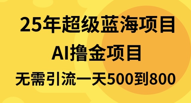 25年超级蓝海项目一天800+，半搬砖项目，不需要引流-随风资源网