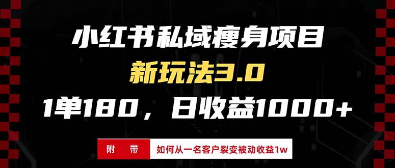 小红书瘦身项目3.0模式，新手小白日赚收益1000+(附从一名客户裂变收益…-随风资源网