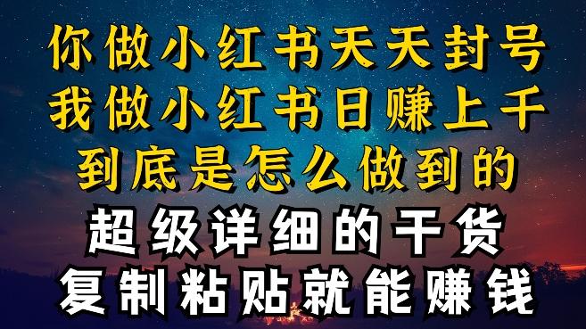 都知道小红书能引流私域变现，可为什么我能一天引流几十人变现上千，但你却频频封号违规被限流【揭秘】-随风资源网