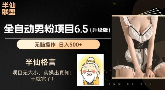 男粉项目6.5升级版，全自动男粉项目，日收入1K+【揭秘】-随风资源网