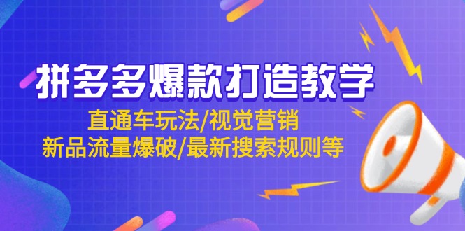 拼多多爆款打造教学：直通车玩法/视觉营销/新品流量爆破/最新搜索规则等-随风资源网
