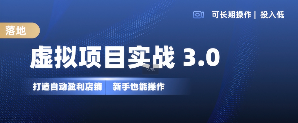 虚拟项目实战3.0，打造自动盈利店铺，可长期操作投入低，新手也能操作-随风资源网
