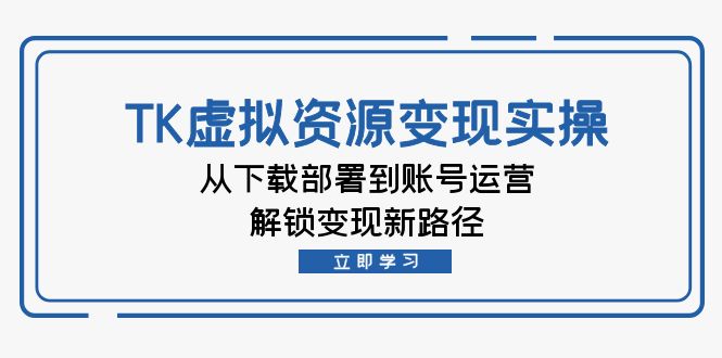 TK虚拟资料变现实操：从下载部署到账号运营，解锁变现新路径-随风资源网