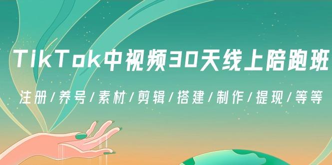 TikTok中视频-30天线上陪跑班：注册/养号/素材/剪辑/搭建/制作/提现/等等-随风资源网