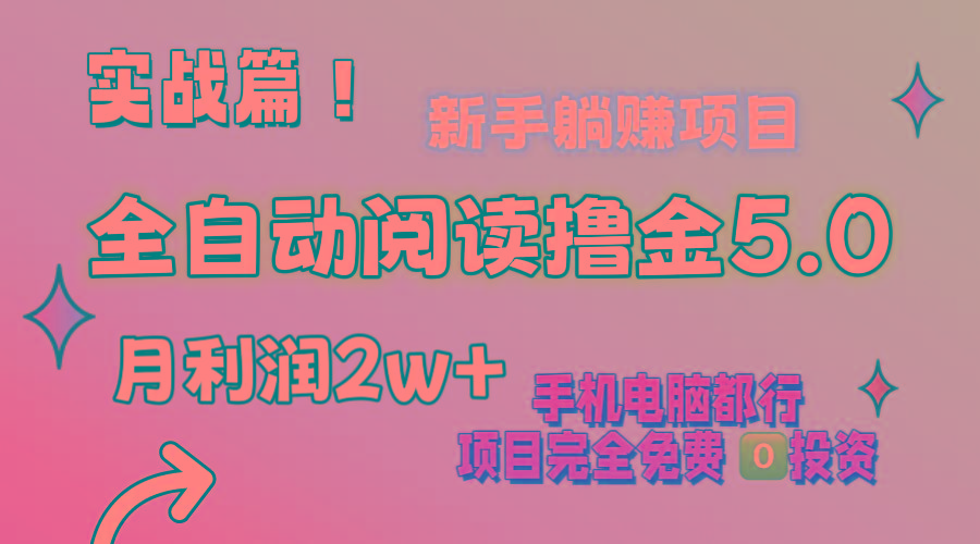 小说全自动阅读撸金5.0 操作简单 可批量操作 零门槛！小白无脑上手月入2w+-随风资源网