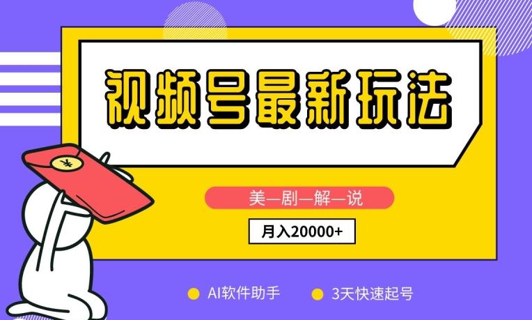 视频号最新玩法，美剧解说，利用AI软件，3天起号，新手小白也能月入2万+【揭秘】-随风资源网