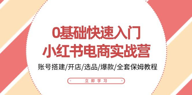 0基础快速入门-小红书电商实战营：账号搭建/开店/选品/爆款/全套保姆教程-随风资源网
