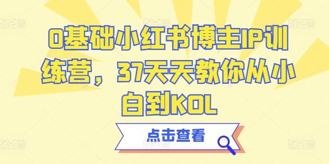 0基础小红书博主IP训练营，37天天教你从小白到KOL-随风资源网