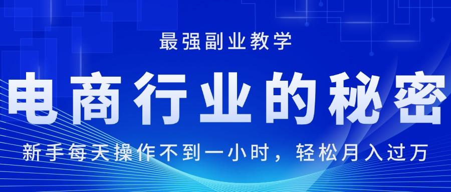 电商行业的秘密，新手每天操作不到一小时，月入过万轻轻松松，最强副业…-随风资源网