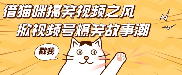 借猫咪搞笑视频之风，掀视频号爆笑故事潮，轻松日入四位数，无门槛快速入门!-随风资源网