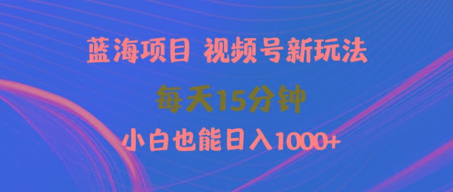 (9813期)蓝海项目视频号新玩法 每天15分钟 小白也能日入1000+-随风资源网